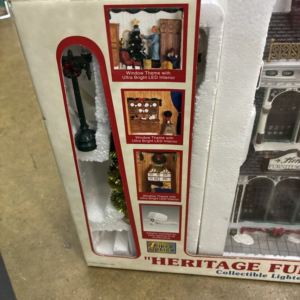 LEMAX Heritage Furniture Store Fiber Optic Lighted Christmas Building - Working!
